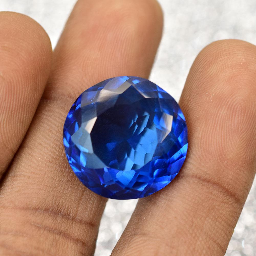 Natural Blue Sapphire Loose Gemstone 26ct Round Cut for Birthday Gift September Birthday Birthstone