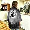 Women's Fashionable Three-Quarter-Sleeve Halloween-Printed Hooded Pullover