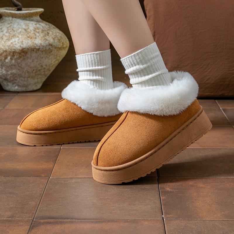 Bag Heel Cotton Slippers Women's Winter Thick-soled Velvet Thickened Non-slip Warm Outer Wear Fashionable Versatile High-top Snow Boots