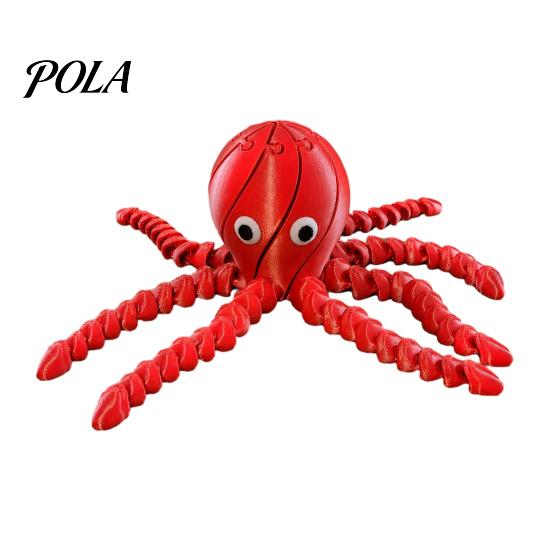 Octopus Sensory Toy 3D Printed Toy, Articulated Figurine with Movable Joints, Fidget Stress Relief Sea Animal for Kids Adults