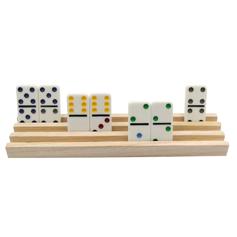 Portadomino Premium Set di 4 - Supporti per tessere per Treno Messicano, Piedino di Pollo e altri giochi di domino
