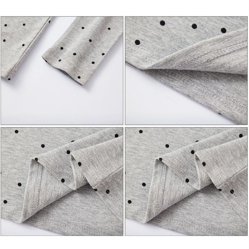 Women Polka Dot Color Block Long Sleeve Slim Fit Vintage Bottoming T Shirt