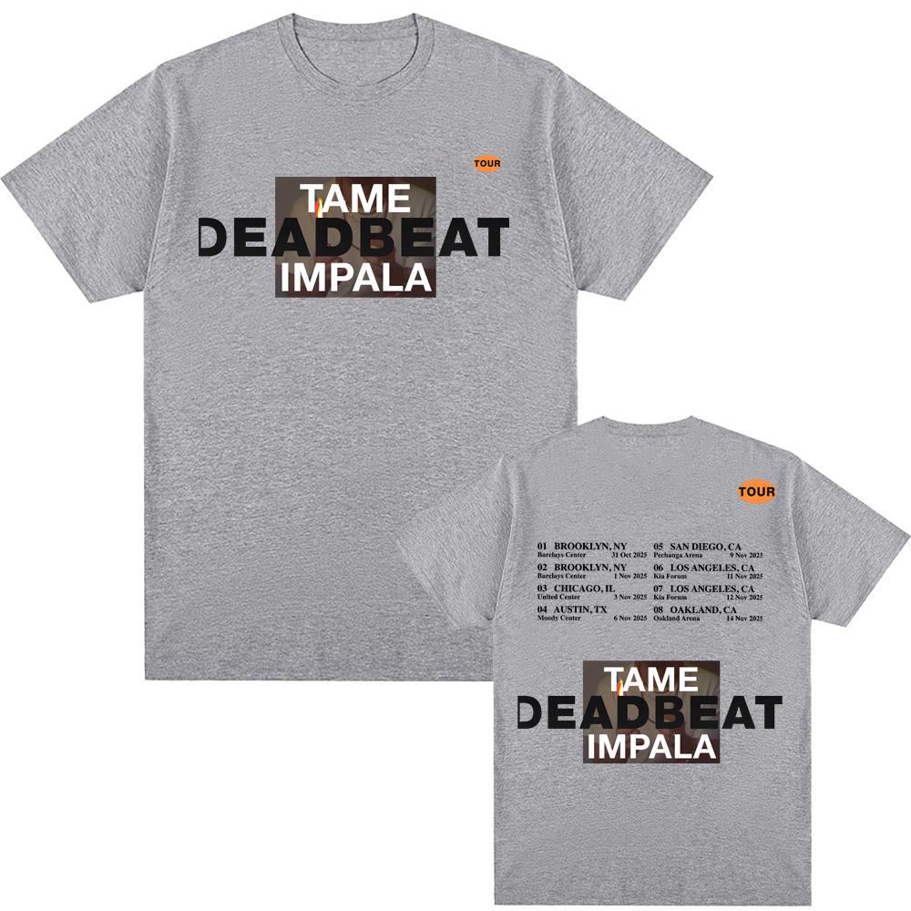 Tame Impala - Deadbeat Tour2025 T-Shirt Summer Rock Oversized 100%Cotton O-neck Tops Clothes Round Neck Rapper Ropa Mujer
