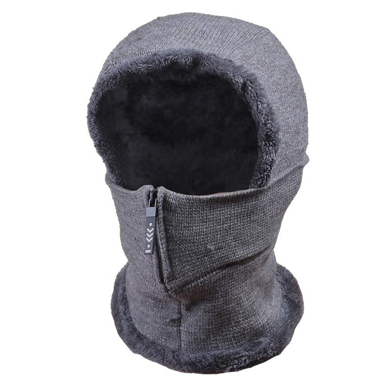 Women Autumn Winter Cold Resistant Plush Thickened Neck One Piece Warm Ear Protection Cover Knitted Hat