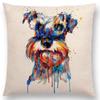 Watercolor Animals Cushion Cover Portrait Head Bighorn Lion Leopard Tiger Bear Eagle Horse Dogs  Home Sofa Throw Pillow Case