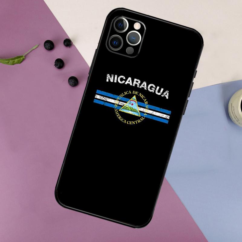 Nicaragua Flag Phone Case For iPhone 16 15 11 12 13 14 Pro Max 7 8 Plus XS Max X XR Silicone Back Cover
