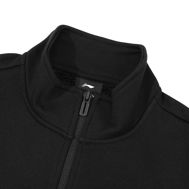 Li-Ning Fleece Lined Stand Collar Design Sports Cuffed Sweatpants Hoodie Set Men Sweatpants, Hoodie AWEV123-1