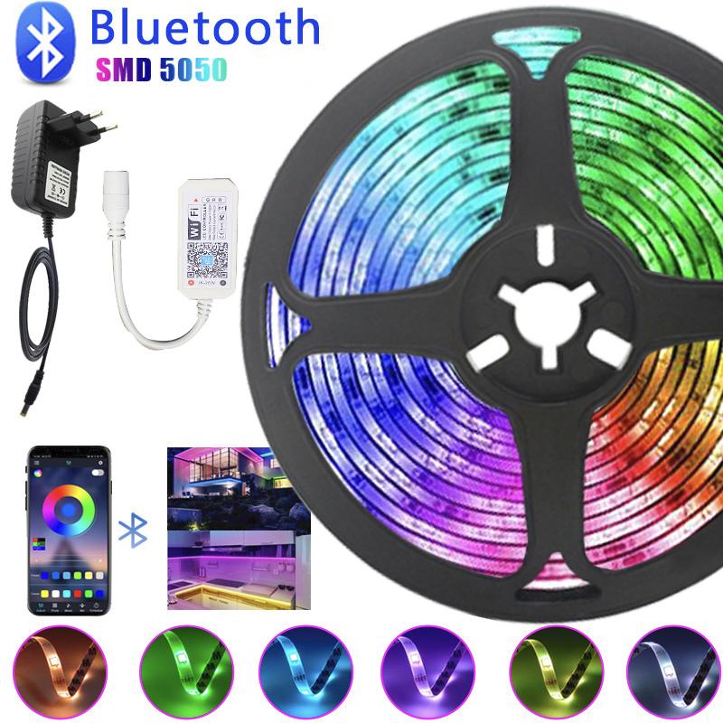 

RGB 5050 светодиодные ленты Wi-Fi мини-контроллер 20 м с вилкой, меняющей цвет для бара, ТВ, фоновое освещение, украшение