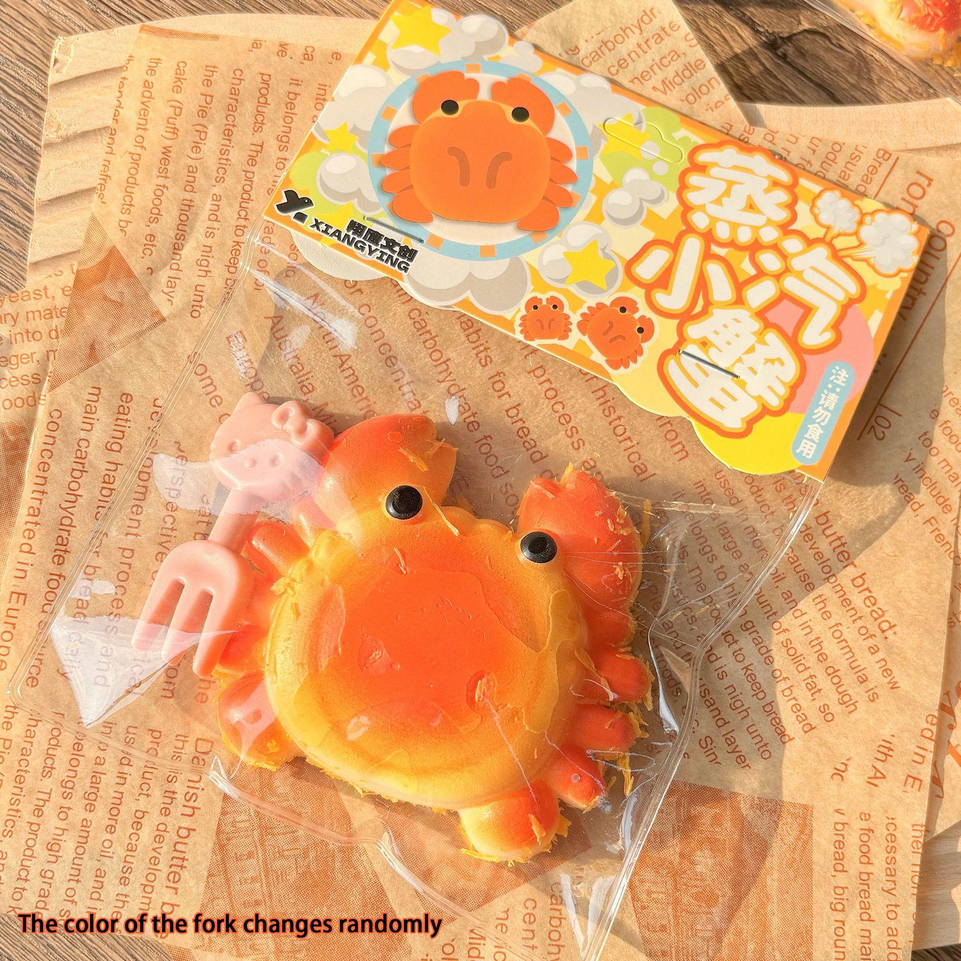 Kleine Krab Druk-en-Loslaat Ontspanningsspeeltje - Gesimuleerde Krabvorm Stressverlichtingsgereedschap - Schattig Bureau Decoratie Item