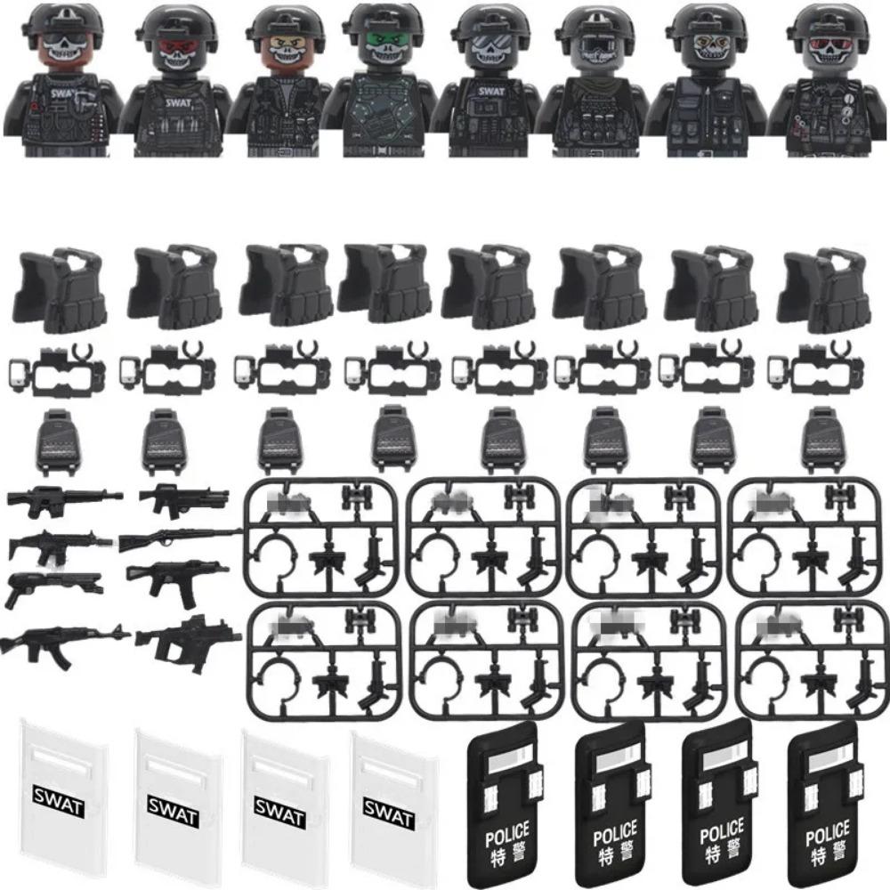 Military Special Forces MOC Building Block SWAT Ghost Commando Figures Police Soldiers Army Gun Weapons Children's Toy Gifts