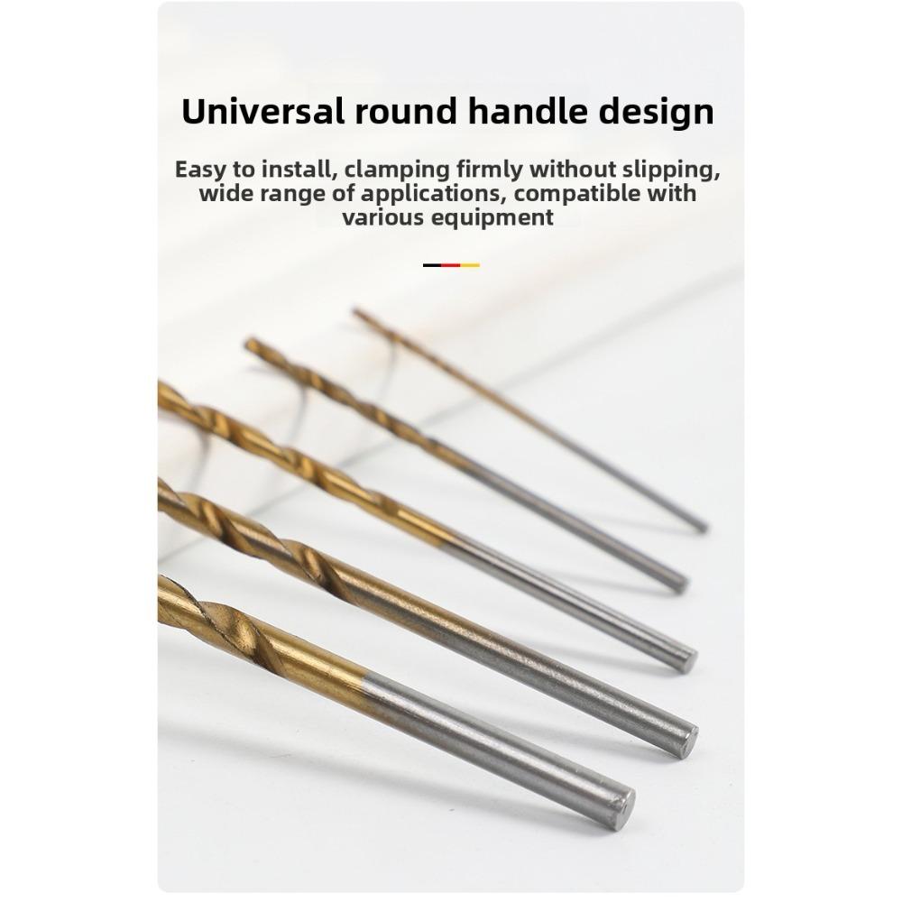 50pc Titanium Plated Fried Dough Twists Drill Set 1-3mm Small Drill Electric Drill Set DIY Woodworking Drill Bit
