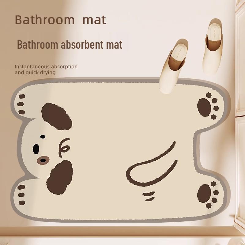 Cartoon Quick Dry Diatom Mud Bath Mat: Non-Slip, Stain-Resistant, Easy-Clean Floor Mat