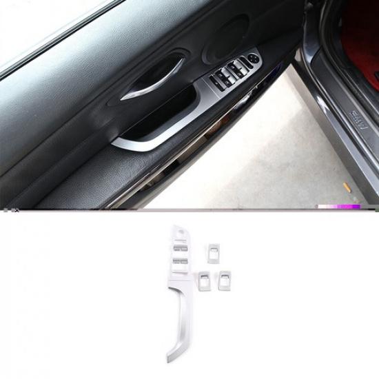 Silver ABS Window Lift Switch Button Cover For BMW 3 Series E90 Sedan 2005-2012
