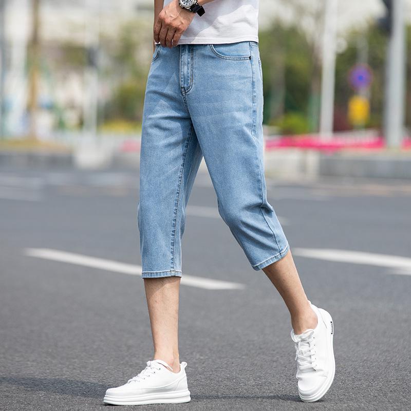 Trendy Men's Loose Straight Cropped Jeans for All Seasons