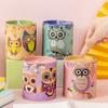 Cute Round Saving Banks Iron Metal Storage Box Creative Owl Piggy Bank Kindergarten