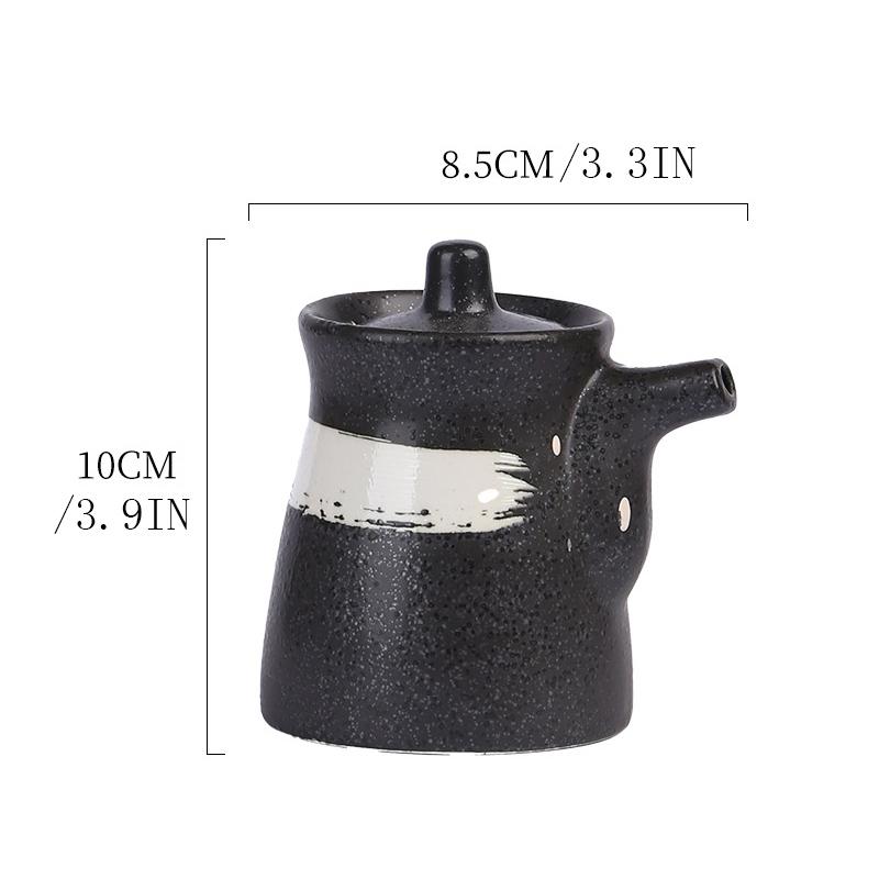 200ml Japanischer Stil Gewürzflasche Keramik Öl Olivenöl Spender Sojasauce Topf Essig Küche Gewürzdosen Soßenbehälter