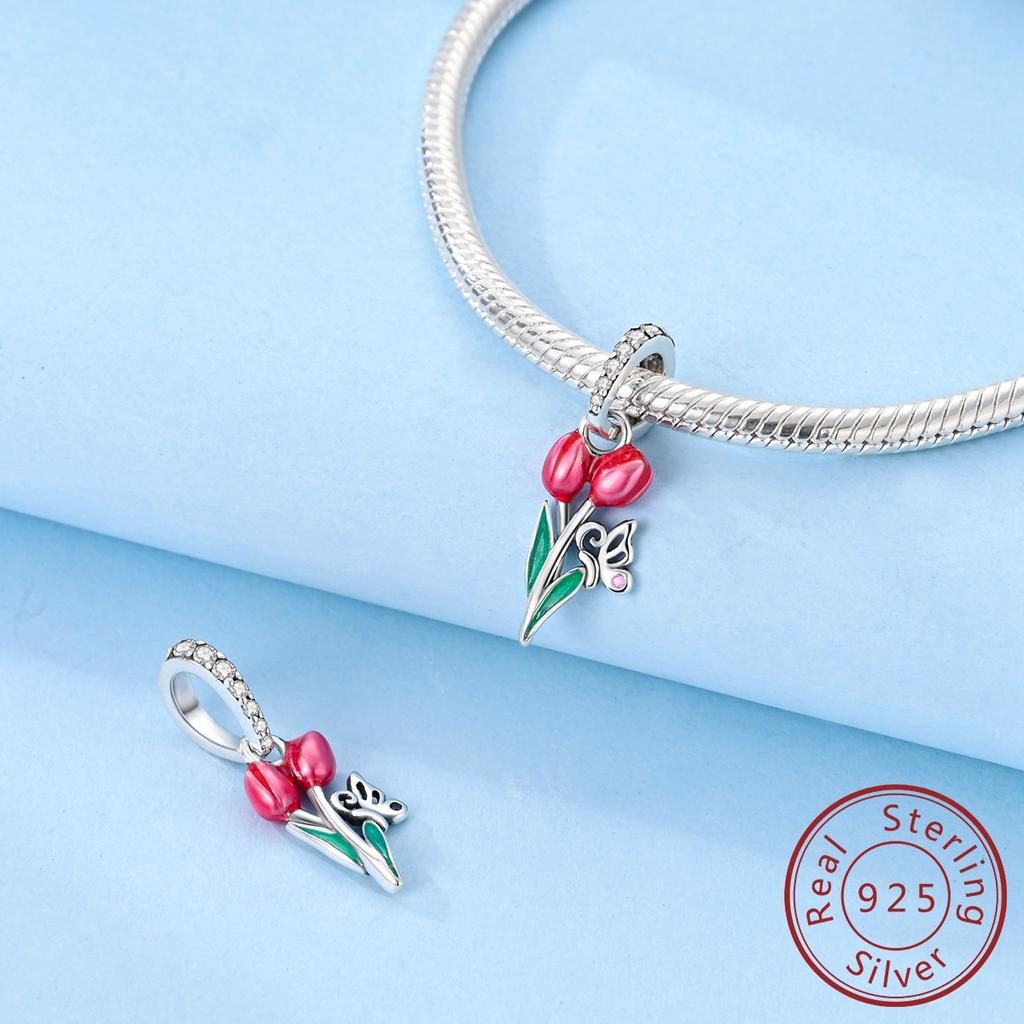 Kupferrosa Anhänger Glückskatze Kralle Herz Anhänger Passend für Original Armband DIY Hängeanhänger Feiner Schmuck