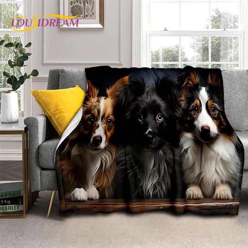 Cute Dog Samoye, Chihuahua, Husky, Koki Cartoon Soft Flannel Blanket for Beds Bedroom Sofa Picnic,Throw Blanket Outdoor Leisure