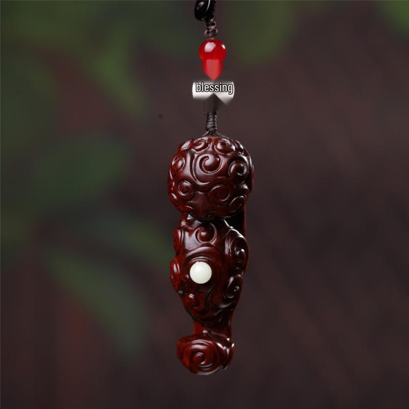 Xiangyun Ruyi Rosewood Keychain: Purple, Green, Sandalwood Wenwan Handheld Accessories Gift.