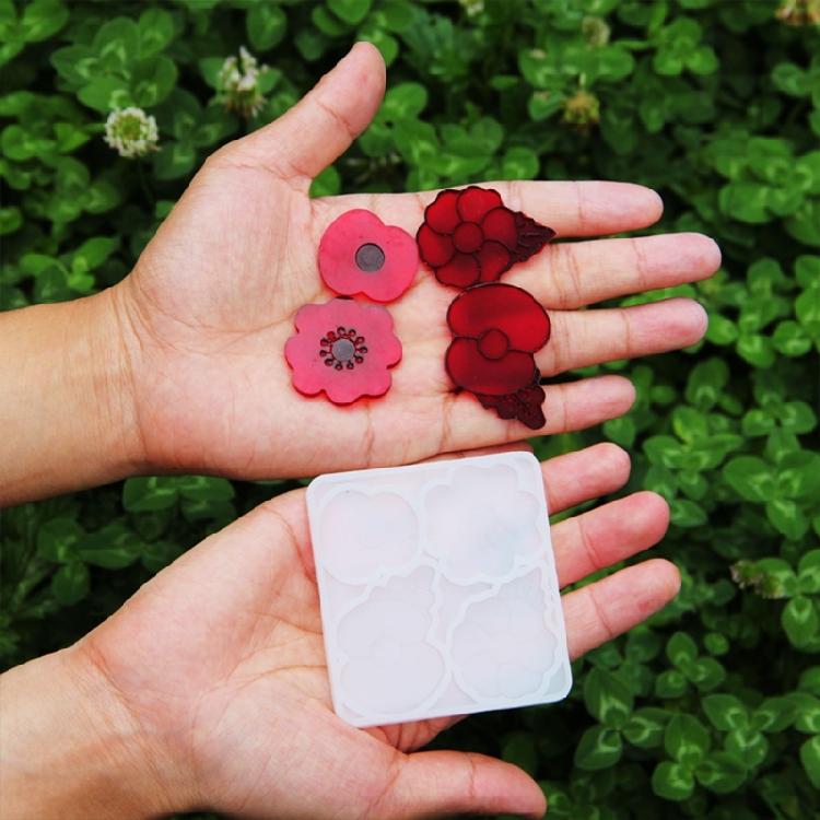 Creative Poppys Flower Shaped Silicone Mold Unique Home Decorations Mould High Temperature Resistant Jewelry Molds