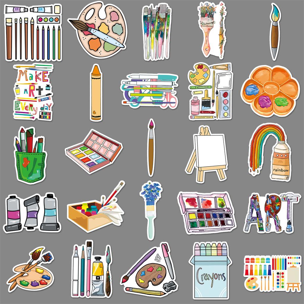 50 Painting Tools Graffiti Stickers Personalized Creative Fresh Decoration Mobile Phone Suitcase Stationery Stickers
