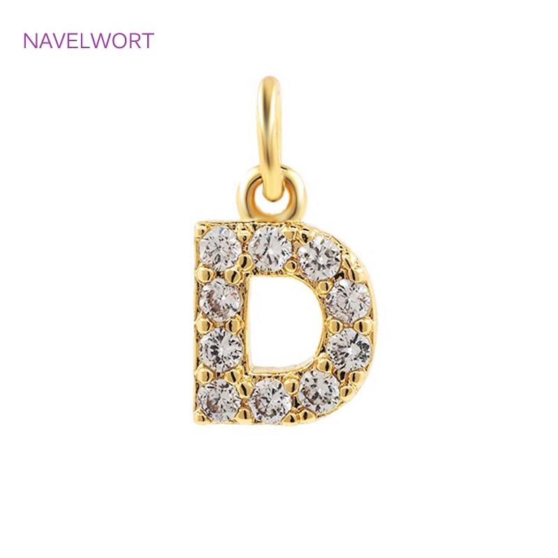 Luxury 18K Gold Plated Brass Inlaid Zircon 26 Letters Pendant Charms For Necklace Earring jewelry Making DIY Jewelry Accessories