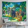 Cartoon Baby Animals Tapestry Cute Tiger Tapestry Creative Theme for Children Wall Hanging Living Room Bedroom Dorm Tapestries