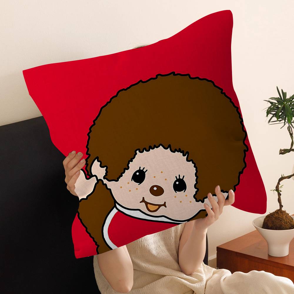 Cartoon M-Monchhichis Personalized Pillow Cover Kids Bedroom Wild Party Decor Pillowcase Kid Birthday Shower Gift