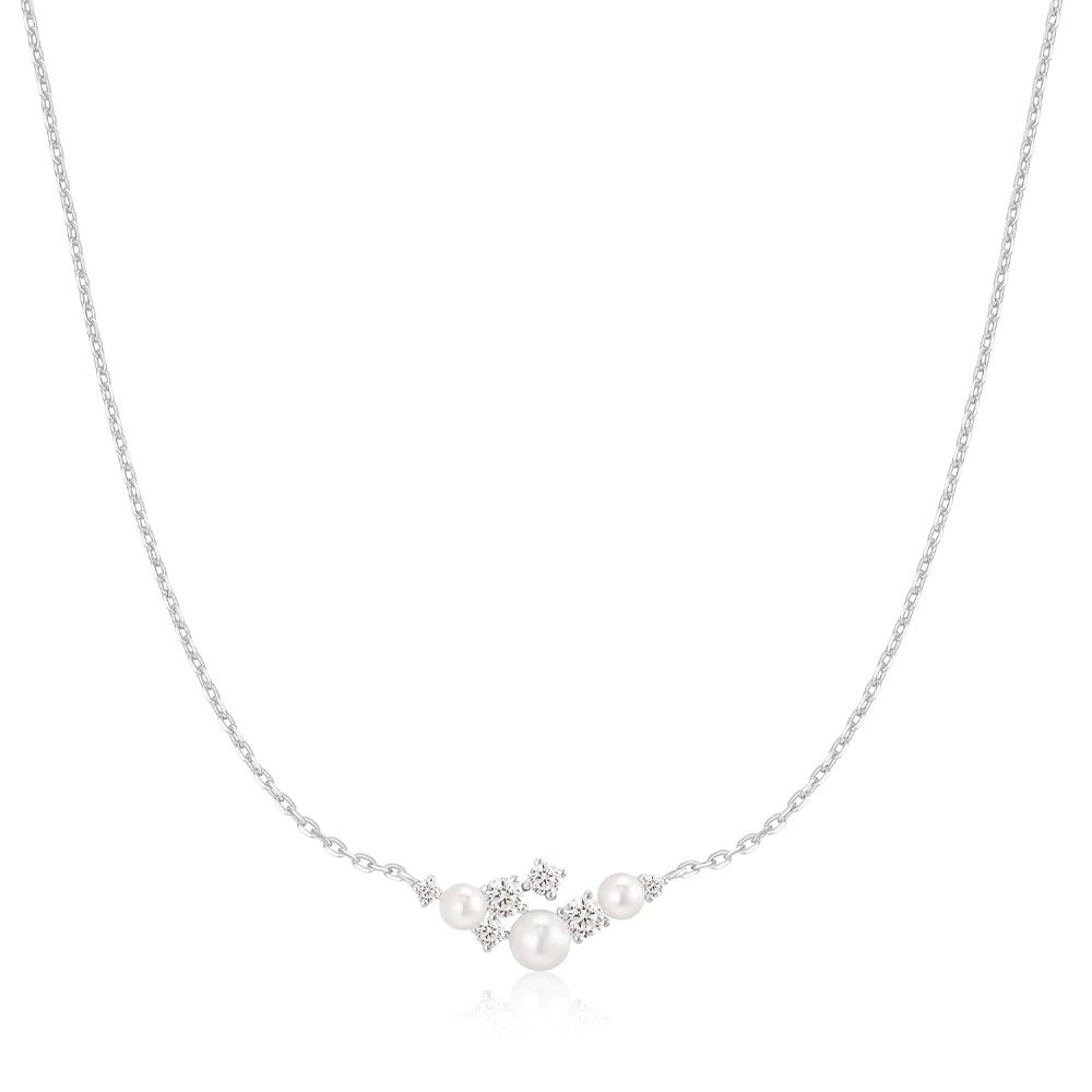 Ania Haie Silver Shell Pearl Cluster 925 Silver Necklace N074-06H