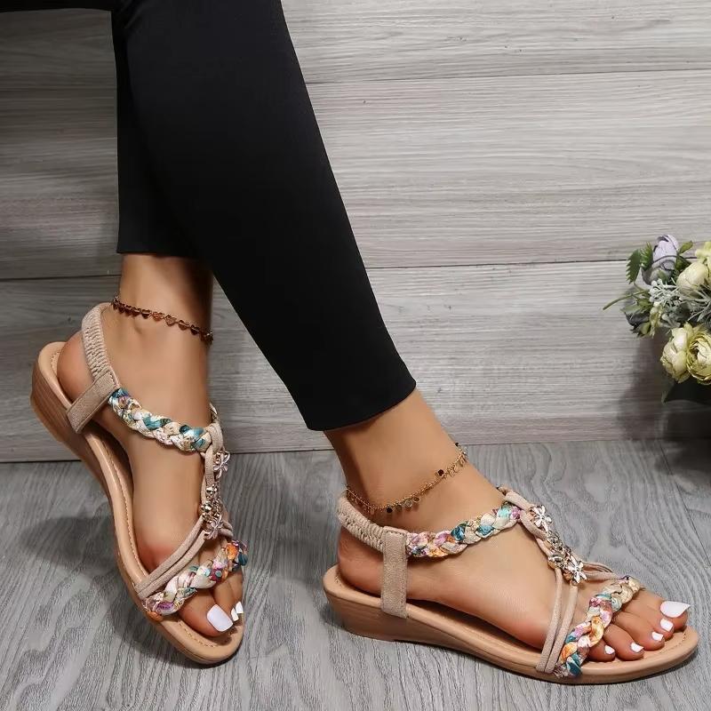 

Fashion Shoes Female 2025 Hot Sale Wedge Women s Sandals Summer Casual Sandals Women Fashion Mixed Color Bohemian Shoes Ladies Sandalias 36