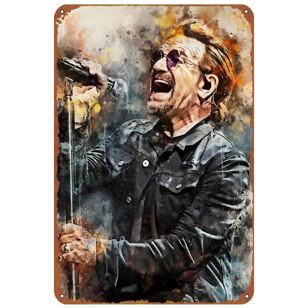 Letreros Metálicos Rockero Musical Banda Decoración de Pared Placa Póster de Arte Vintage Pintura de Hierro para Cueva de Hombre Cafetería en Casa Club de Jardín Bar