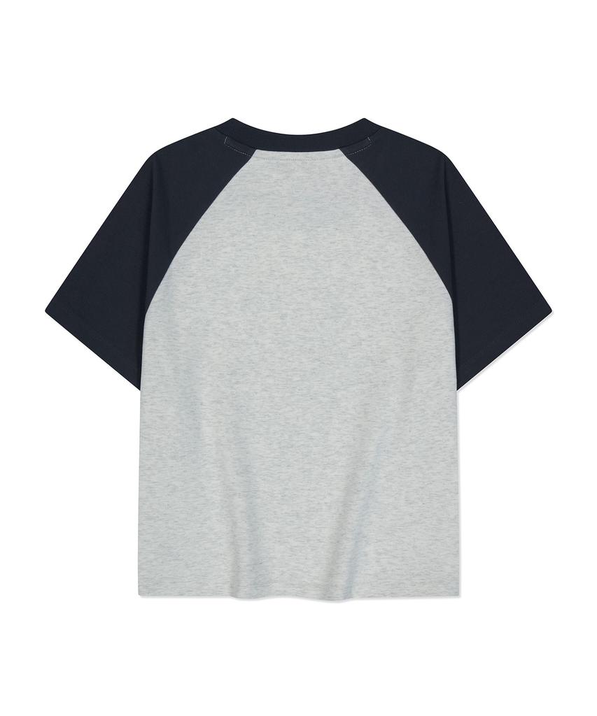 WACKY WILLY Women'S Lily Graphic Raglan Crop Short Sleeve T-Shirt Oatmeal