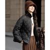 Demana Women's 90% Duck Down Matte Stand Collar Ruffle Hem Jacket