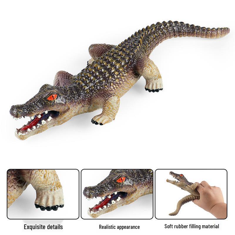 Large Soft Rubber-Filled Cotton Crocodile Toy - Simulation Animal Model