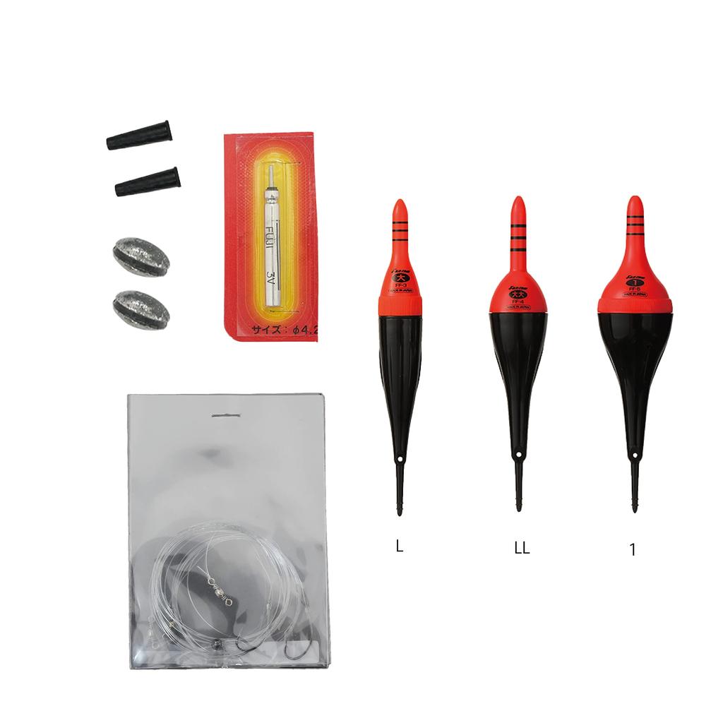 Explosive Seigo Fishing Set Type 5 for Casting with Red LED and Electric Made In Japan Fuji-Toki Fishing! Long-Distance Ultra-Bright Float,