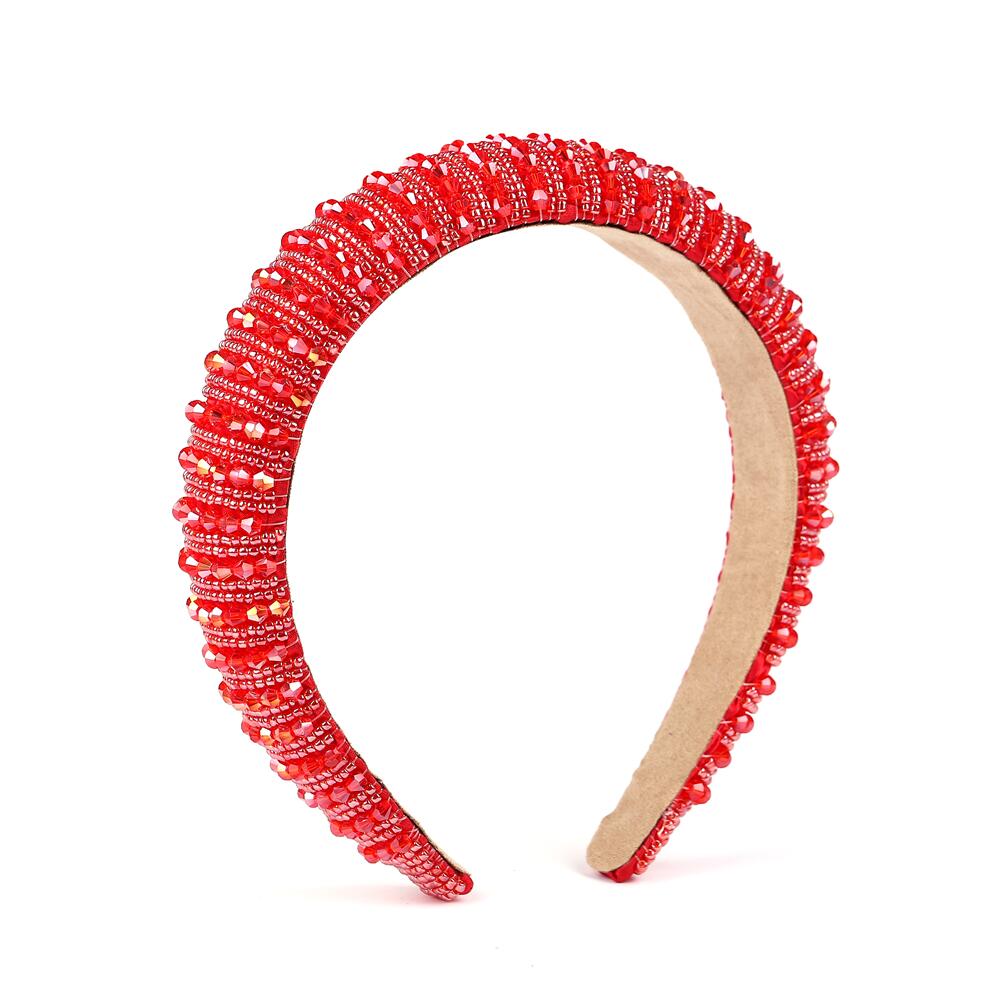 Baroque Rhinestone Headband Crystal Padded Hair Band Glittering Hair Accessories for Women Girls