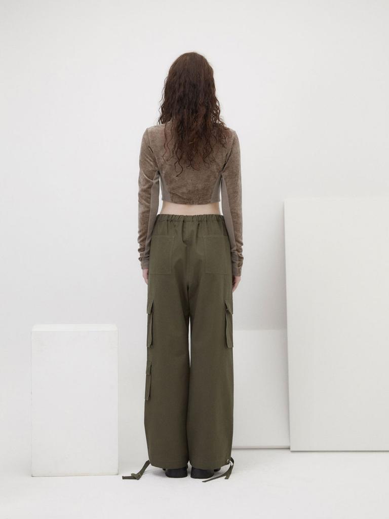 Oisoel Cotton Cargo Pants - Khaki