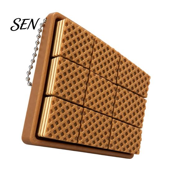 PLA 3D Printed Pendants 9-Square Fidget Clicker Toy, Simulation Fruit Cookie Pressing Portable Desk Fidgets Keychain, Click Stress Relief Desktop