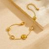 Sun Star Gold Jewelry Set Zircon Necklace Earrings Bracelet