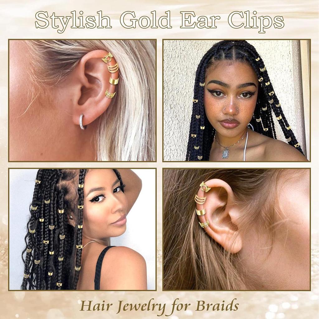 40-Piece New Dreadlock Hair Ring Set - Floral Tube Hair Accessories