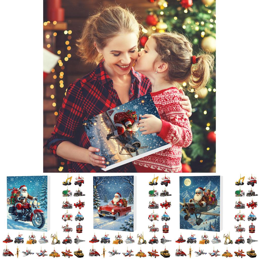 Christmas Countdown Blind Box With Santa Claus Acrylic Hangings For Holiday Decor And Gift Giving