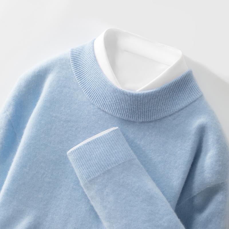 Men s Slim Fit Wool Sweater - Autumn/Winter Business Casual Half-High Neck Knitwear XXXL