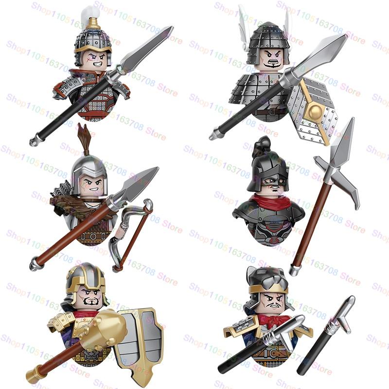 Anime Cartoon Three Kingdoms Cao Cao Sun Quan Liu Bei Characters Building Blocks Accessories Toys Children's Christmas Gift