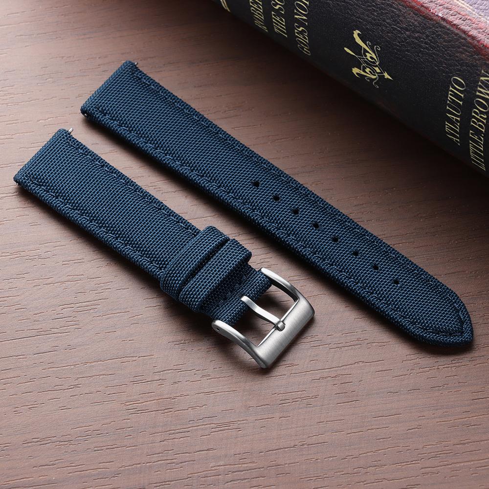20mm 22mm Waterproof Sailcloth Watch Strap Two-Sided Nylon Watchband Quick Release Band Sport Belt for Casio for Seiko for Men