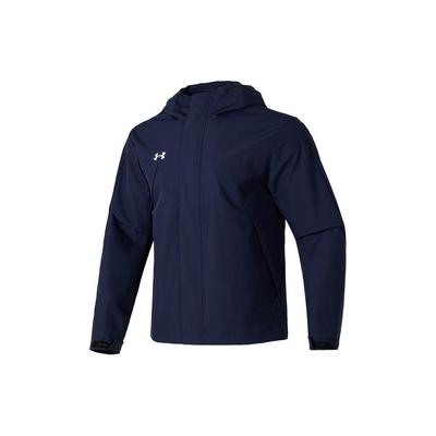 Solid Logo Outdoor Training Running Fitness Woven Hooded Jacket Men Jackets Blue 23600401-409