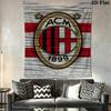 Ac Milan Crest Wallpaper Threepiece Set 1 Duvet Cover 2 Pillowcase Without Core Christmas Birthday Gift Soft And Comfortable