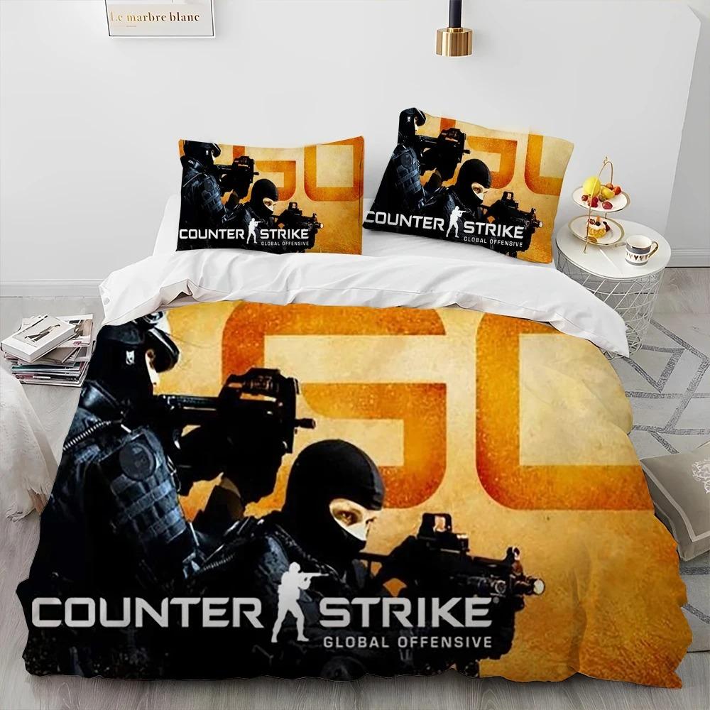 Cs GoGame GamerCounter Strike Comforter Bedding SetDuvet Cover Bed Set Quilt Cover PillowcaseKing Queen Size Bedding Set Boy