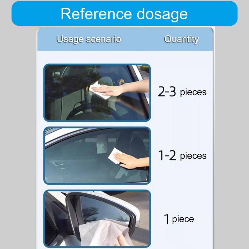 Vehicle Glass Oil Film Lifter Wipes Easy Cleaning Travel Friendly Designs Glass Oil Film Remover Auto Glass Clean Wipes