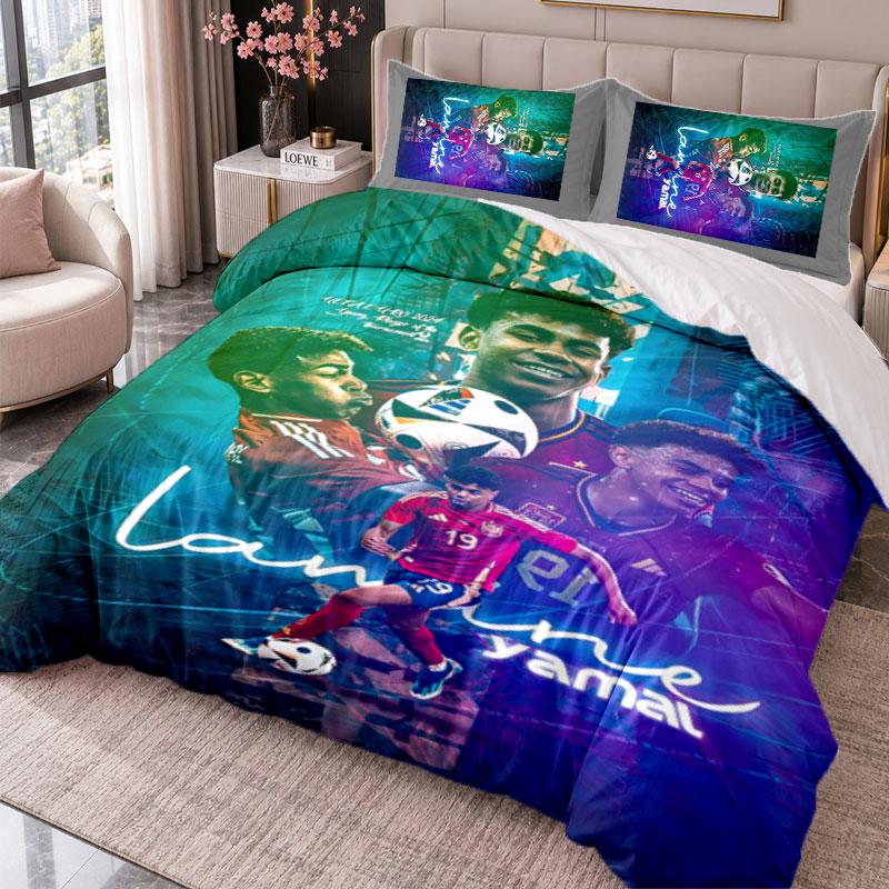 Lamine Yamal 3Pcs Bedding Set Duvet Cover With Two Pillowcases For Bedroom Home Decoration