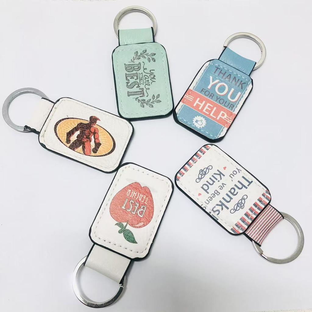Customized DIY Peace & Joy Leather Keychain Keyring Car Accessory Gift